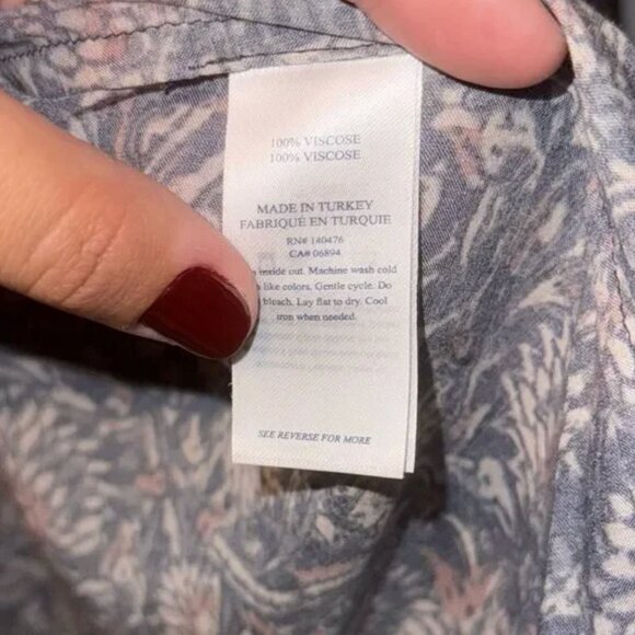 Faherty Portia Top In Artisan Block Print Size XS - Picture 5 of 6